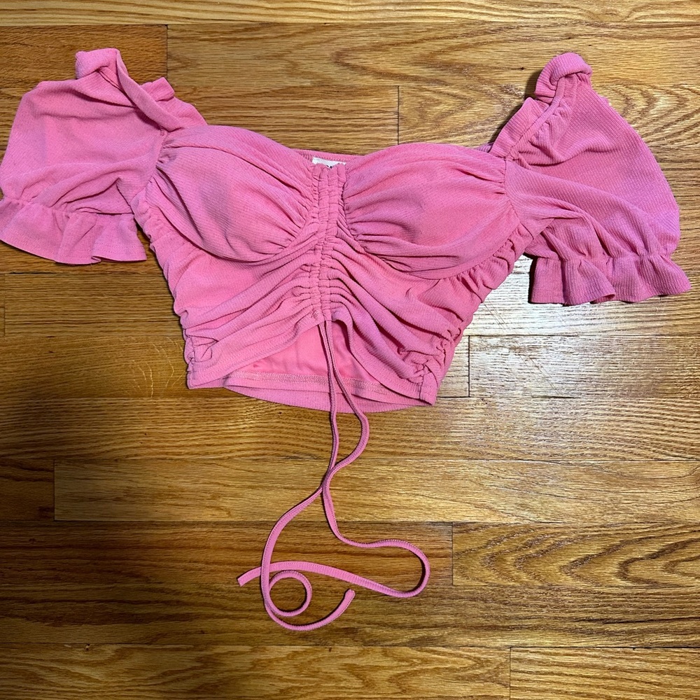 Privy pink padded crop top
